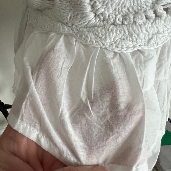 Rebellion square neck crochet smocked back with ruffle ham top - Picture 5 of 8